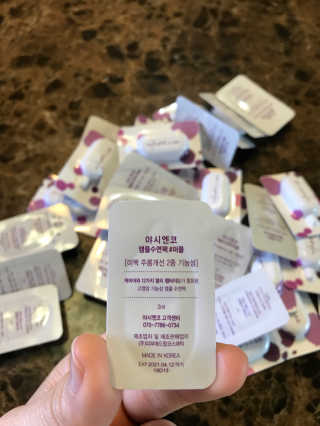 야시엔코 앰플수면팩 퍼플 — 4점을 준 리뷰어가 2018년 7월 올린 사용 사진