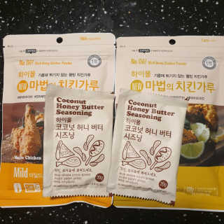 MCP 하이몰 마법의치킨가루2봉랜덤 + 코코넛허니버터2봉 — 4점을 준 리뷰어가 2020년 3월 올린 사용 사진