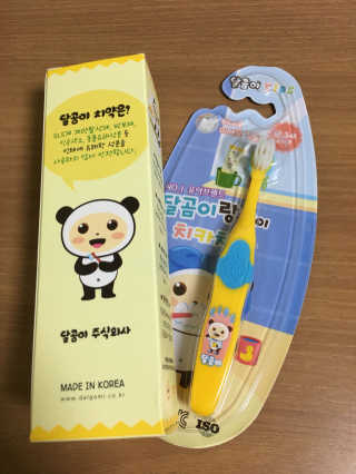달곰이 어린이 치약+어린이 칫솔 SET — 5점을 준 리뷰어가 2017년 11월 올린 사용 사진