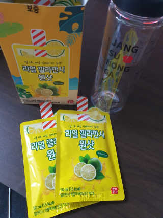 장수농가 리얼깔라만시 원샷 50ml 10팩+보틀 — 4점을 준 리뷰어가 2019년 5월 올린 사용 사진