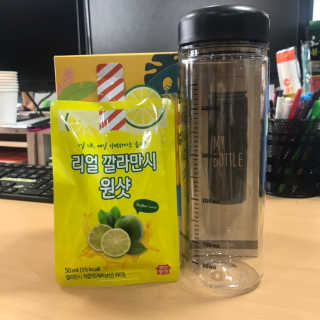 장수농가 리얼깔라만시 원샷 50ml 10팩+보틀 — 5점을 준 리뷰어가 2019년 5월 올린 사용 사진