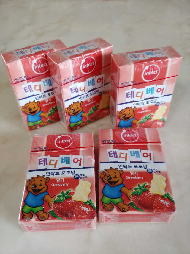 인탁트 테디베어 포도당 딸기맛 리뷰 사진