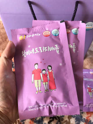 찬이네과수원 찬이네_도라지배즙 1BOX 50개입 — 4.5점을 준 리뷰어가 2018년 4월 올린 사용 사진