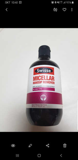 SWISSE 스위스 미셀라 메이크업 리무버 — 4.5점을 준 리뷰어가 2019년 12월 올린 사용 사진