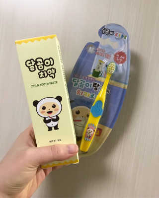 달곰이 어린이 치약+어린이 칫솔 SET — 4.67점을 준 리뷰어가 2017년 12월 올린 사용 사진