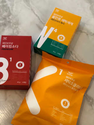 레인보우샵 올인원세탁세제,베이킹소다 스틱포6개입+세탁조클리너 — 5점을 준 리뷰어가 2018년 4월 올린 사용 사진