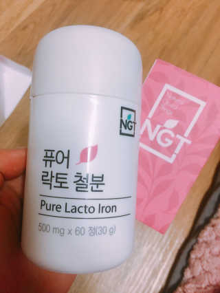 네츄럴굿띵스 퓨어 락토 철분 60일분 — 4.67점을 준 리뷰어가 2018년 1월 올린 사용 사진
