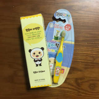 달곰이 어린이 치약+어린이 칫솔 SET — 3.67점을 준 리뷰어가 2018년 1월 올린 사용 사진