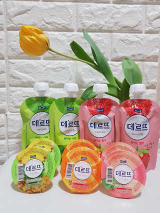 데르뜨 떠먹는 과일 3종, 짜먹는 과일 2종 총 10개 체험 — 5점을 준 리뷰어가 2020년 3월 올린 사용 사진