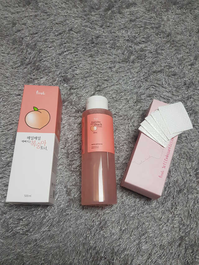 복숭아 토너 + 소프트 엠보 코튼 화장솜 리뷰 사진