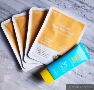 Huitomi 태양 크림 및 마스크 시트 팩 세트 — 4점을 준 리뷰어가 2018년 8월 올린 사용 사진