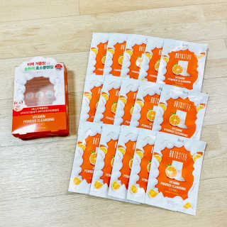 비알티씨 V10 파우더 클렌징 티백 2종 — 3점을 준 리뷰어가 2019년 2월 올린 사용 사진