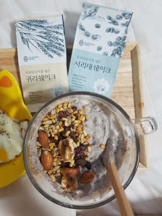 [착한습관]건강한 한끼, 귀리 쉐이크와 서리태 쉐이크 — 4점을 준 리뷰어가 2019년 10월 올린 사용 사진