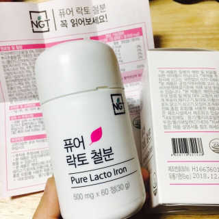 네츄럴굿띵스 퓨어 락토 철분 60일분 — 5점을 준 리뷰어가 2018년 1월 올린 사용 사진