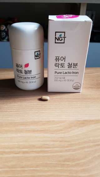 네츄럴굿띵스 퓨어 락토 철분 60일분 — 3.5점을 준 리뷰어가 2018년 2월 올린 사용 사진