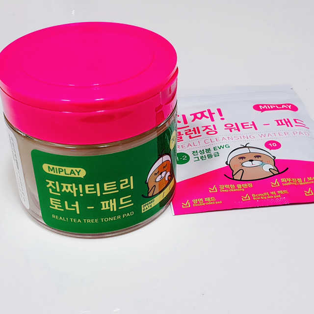 미플레이 진짜 티트리 토너 패드 리뷰 사진