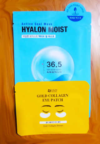 SNP Active Seal Hyalon Moist, 골드 콜라겐 눈 패치 — 4.5점을 준 리뷰어가 2019년 3월 올린 사용 사진