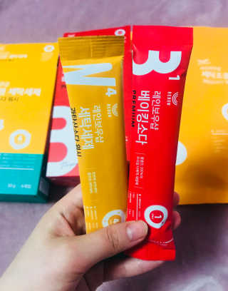 레인보우샵 올인원세탁세제,베이킹소다 스틱포6개입+세탁조클리너 — 5점을 준 리뷰어가 2018년 3월 올린 사용 사진