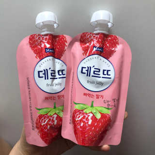 데르뜨 떠먹는 과일 3종, 짜먹는 과일 2종 총 10개 체험 — 5점을 준 리뷰어가 2020년 3월 올린 사용 사진
