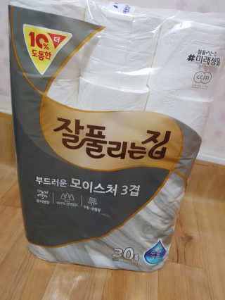 잘풀리는집 부드러운 모이스처 3겹 화장지 30롤 — 5점을 준 리뷰어가 2019년 9월 올린 사용 사진