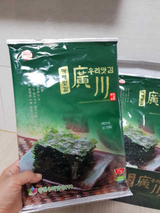 광천우리맛김 파래향 듬뿍, 바삭한 광천우리파래김 6매10봉 — 4.83점을 준 리뷰어가 2018년 8월 올린 사용 사진