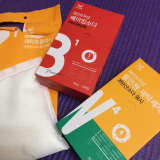 레인보우샵 올인원세탁세제,베이킹소다 스틱포6개입+세탁조클리너 — 3.83점을 준 리뷰어가 2018년 4월 올린 사용 사진