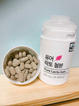 네츄럴굿띵스 퓨어 락토 철분 60일분 — 4.33점을 준 리뷰어가 2018년 2월 올린 사용 사진