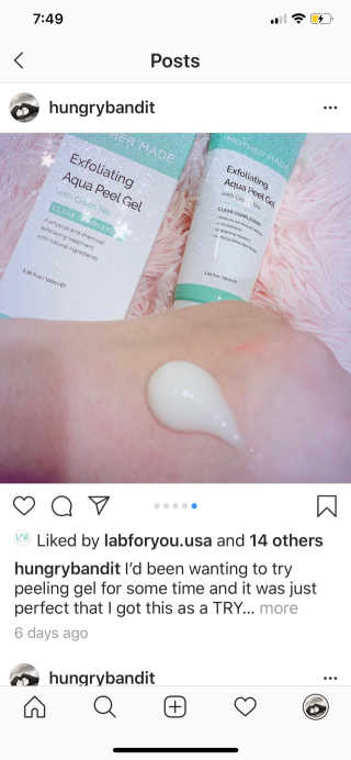 [마더메이드]엑스폴리에이팅 아쿠아필링젤 w. 그린티_E — 5점을 준 리뷰어가 2019년 8월 올린 사용 사진