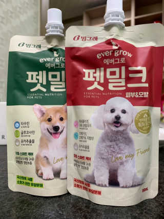 [빙그레] 에버그로 생유산균 1봉（10포입）+펫밀크2팩 — 5점을 준 리뷰어가 2019년 5월 올린 사용 사진