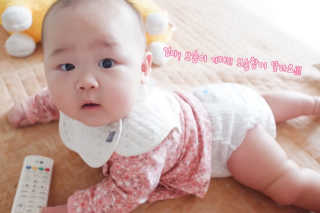 보솜이 베이비케어 팬티형 기저귀 — 4.5점을 준 리뷰어가 2019년 2월 올린 사용 사진