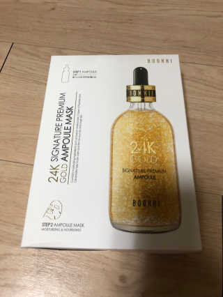 부키 24K 골드 시그니처 프리미엄 앰플 마스크 — 4점을 준 리뷰어가 2018년 8월 올린 사용 사진