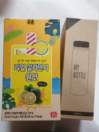 장수농가 리얼깔라만시 원샷 50ml 10팩+보틀 — 4.5점을 준 리뷰어가 2019년 5월 올린 사용 사진