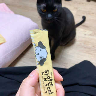 [펫토리아]짜먹는 한입뚝딱 강아지.고양이 마약간식 — 5점을 준 리뷰어가 2019년 7월 올린 사용 사진