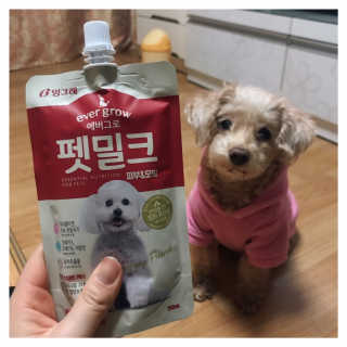 [빙그레] 에버그로 생유산균 1봉（10포입）+펫밀크2팩 — 4.5점을 준 리뷰어가 2019년 3월 올린 사용 사진