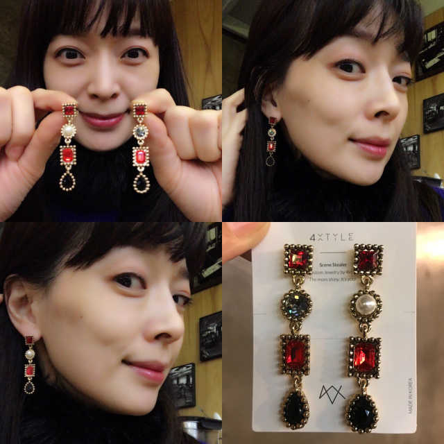 폭스타일 제이스 큐빅 드롭 귀걸이 리뷰 사진