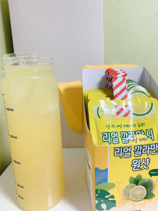 장수농가 리얼깔라만시 원샷 50ml 10팩+보틀 — 5점을 준 리뷰어가 2019년 5월 올린 사용 사진