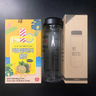 장수농가 리얼깔라만시 원샷 50ml 10팩+보틀 — 4.5점을 준 리뷰어가 2019년 5월 올린 사용 사진