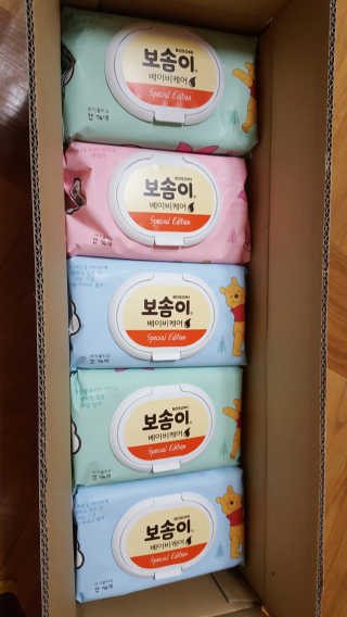 보솜이 아기물티슈 베이비케어 푸에디션 캡 74매 10입 — 5점을 준 리뷰어가 2019년 4월 올린 사용 사진