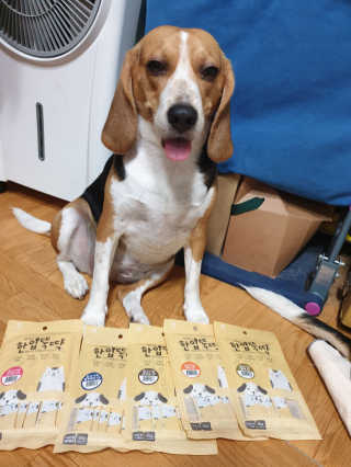 [펫토리아]짜먹는 한입뚝딱 강아지.고양이 마약간식 — 5점을 준 리뷰어가 2019년 8월 올린 사용 사진