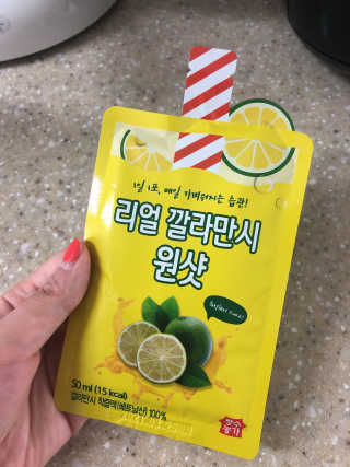 장수농가 리얼깔라만시 원샷 50ml 10팩+보틀 — 5점을 준 리뷰어가 2019년 5월 올린 사용 사진