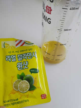 장수농가 리얼깔라만시 원샷 50ml 10팩+보틀 — 5점을 준 리뷰어가 2019년 5월 올린 사용 사진