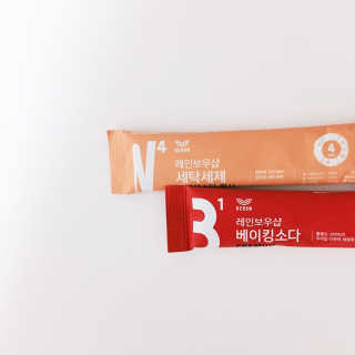레인보우샵 올인원세탁세제,베이킹소다 스틱포6개입+세탁조클리너 — 5점을 준 리뷰어가 2018년 4월 올린 사용 사진