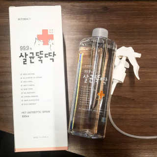 [펫토리아]살균뚝딱 강아지 고양이 살균소독제 탈취제 — 5점을 준 리뷰어가 2019년 10월 올린 사용 사진