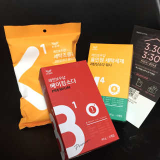 레인보우샵 올인원세탁세제,베이킹소다 스틱포6개입+세탁조클리너 — 4.67점을 준 리뷰어가 2018년 4월 올린 사용 사진