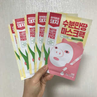미팩토리 수분 만땅 마스크팩 5매 — 4점을 준 리뷰어가 2018년 2월 올린 사용 사진