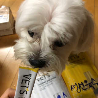 베츠 고메스톡 2종 강아지츄르 사료, 물 전용토핑육수 — 5점을 준 리뷰어가 2019년 7월 올린 사용 사진