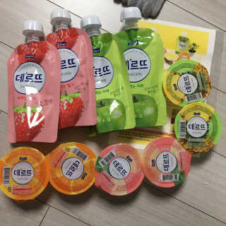 데르뜨 떠먹는 과일 3종, 짜먹는 과일 2종 총 10개 체험 — 4점을 준 리뷰어가 2020년 3월 올린 사용 사진