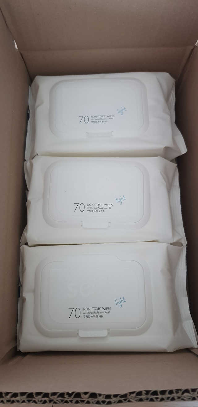 유아물티슈 스윽 캡형 70매 리뷰 사진