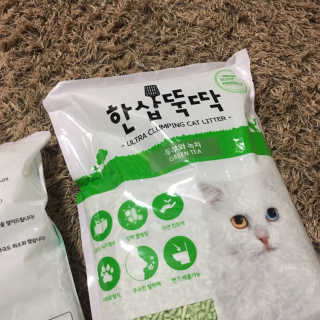 [펫토리아] BEST 고양이두부모래 6L 한삽뚝딱 — 5점을 준 리뷰어가 2019년 2월 올린 사용 사진