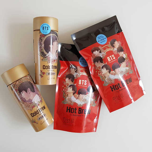 핫브루 콜드브루 BTS 일러스트 리뷰 사진